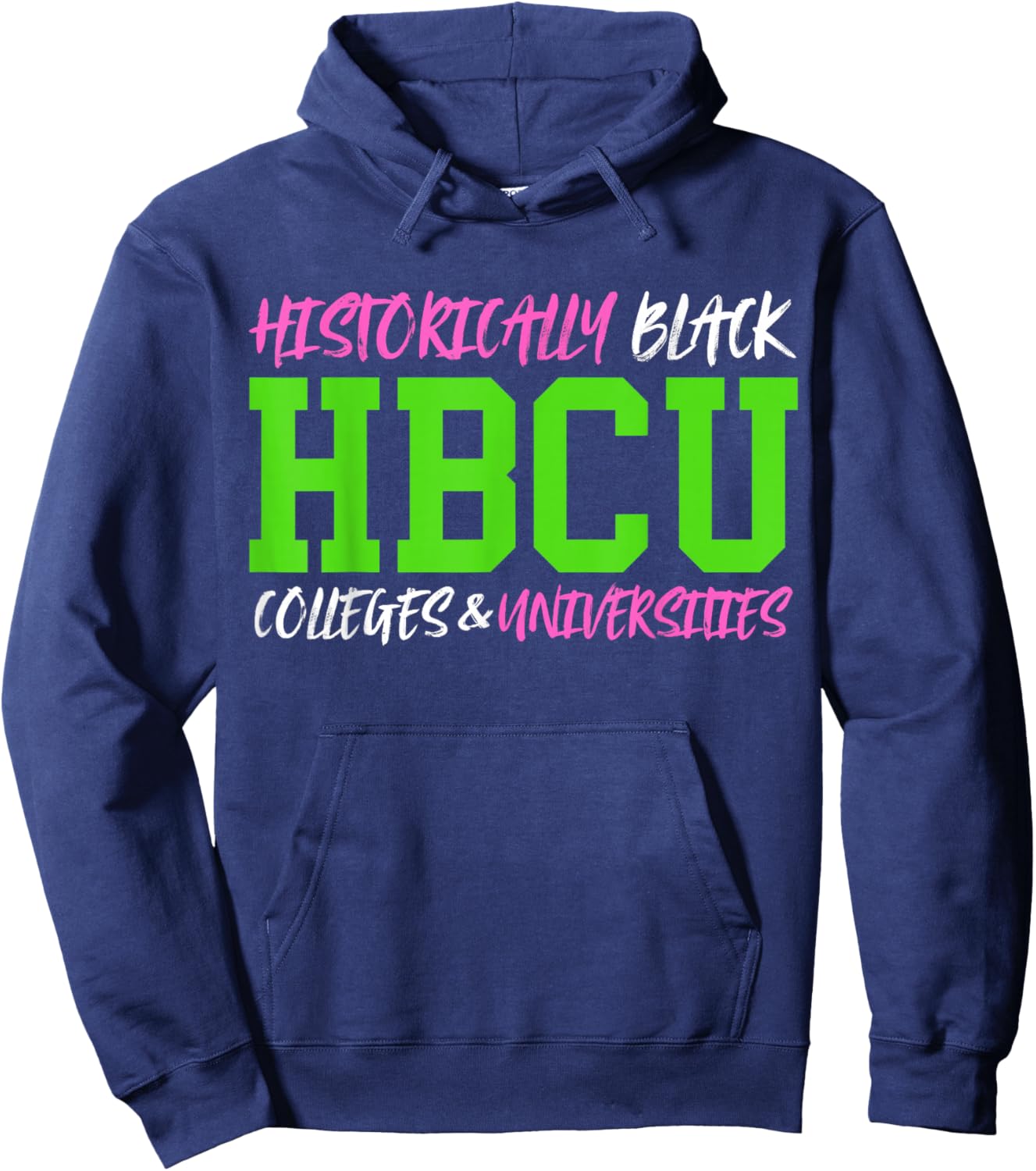 HBCU Pink And Green Historically Black College University Hoodie - Hoodie | Navy