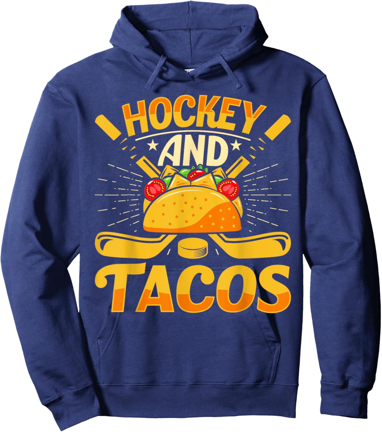 Hockey and Tacos Funny Ice Hockey Lover Youth Player Kids Hoodie - Hoodie | Navy