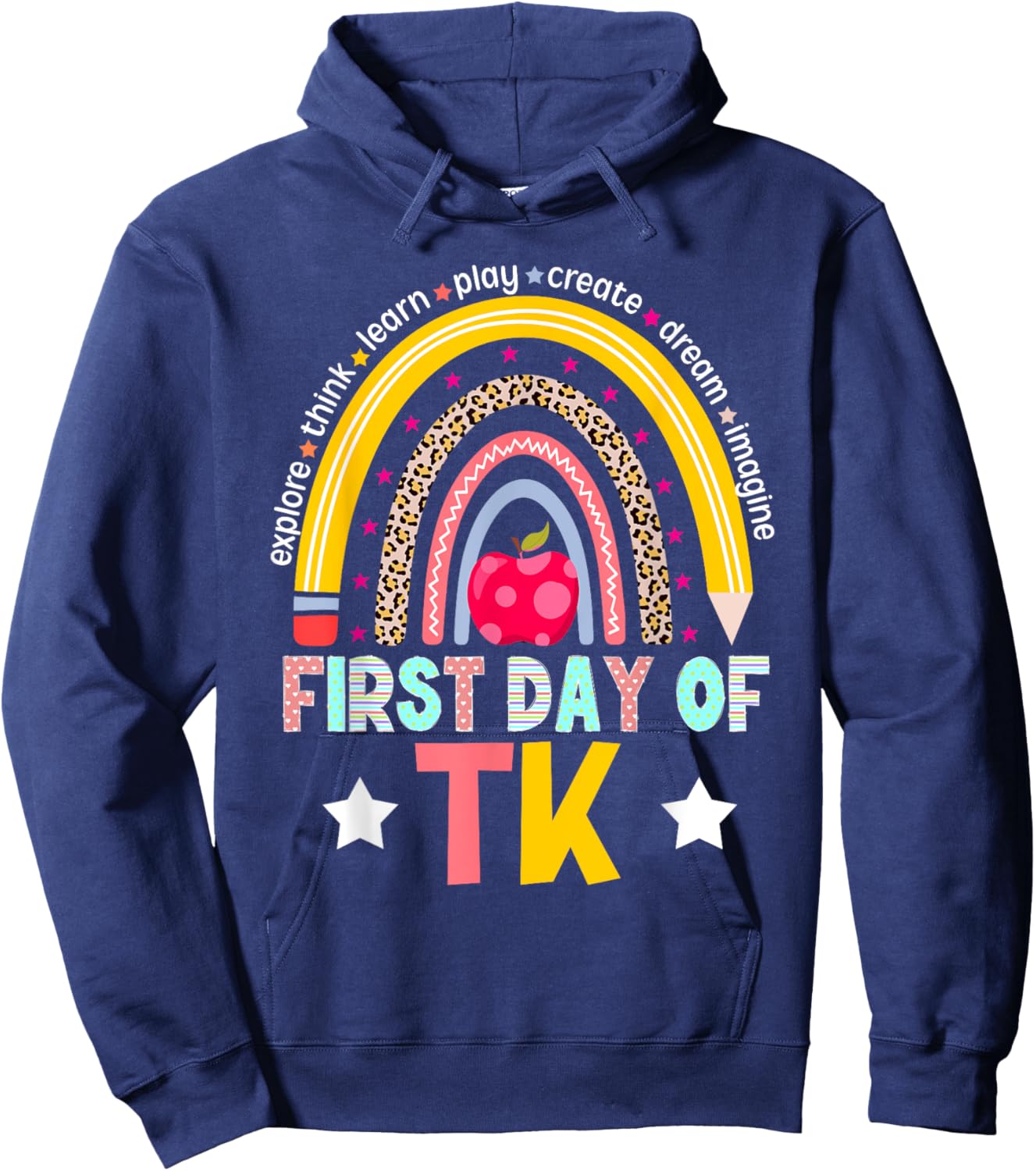 First Day Of TK Teacher Transitional Kindergarten Student Hoodie - Hoodie | Navy