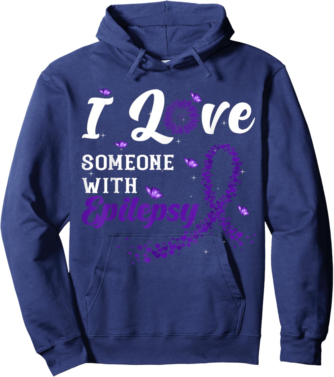 I Love Someone With Epilepsy Awareness Day Warrior Fighter Hoodie - Hoodie | Navy