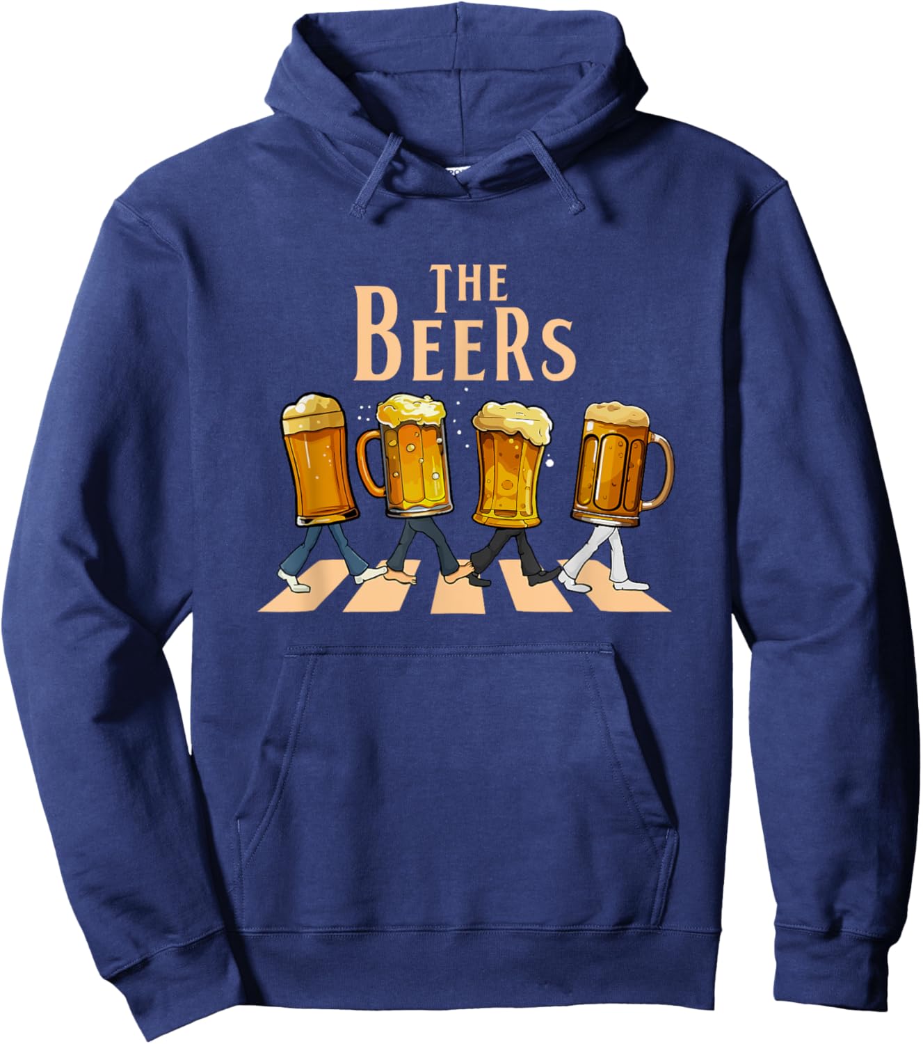 The Beers Abbey Road Parody Funny Beer Lovers Funny Parody Hoodie - Hoodie | Navy