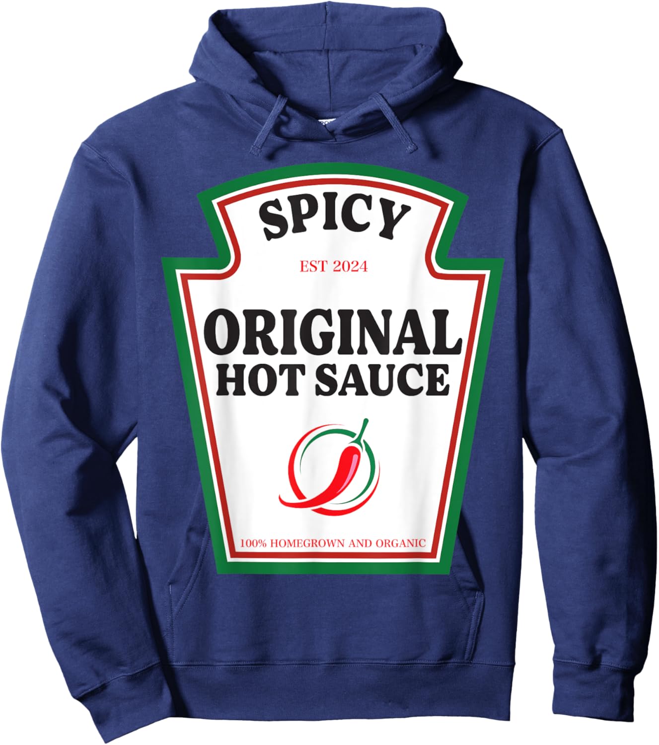 Spicy Original Hot Sauce Condiment Costume Party Matching Hoodie - Hoodie | Navy
