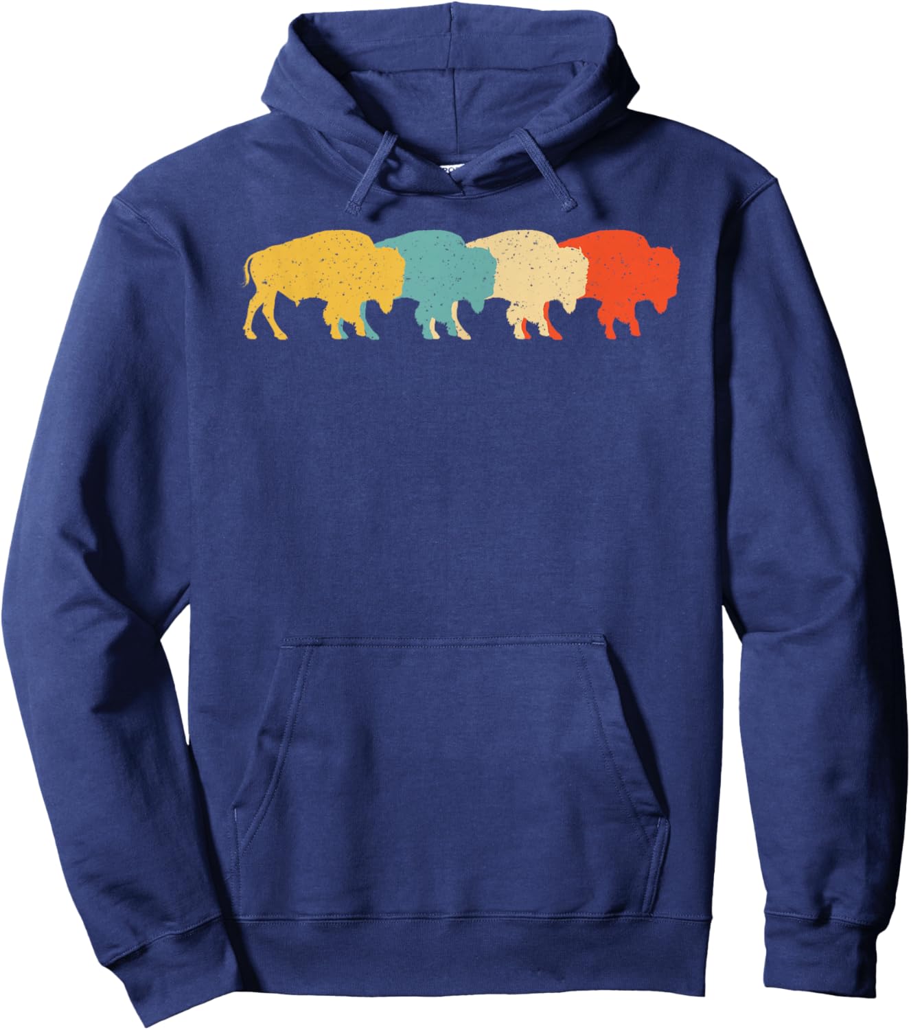 Cool Bison Design Women Kids Buffalo Bison Lovers Hoodie - Hoodie | Navy