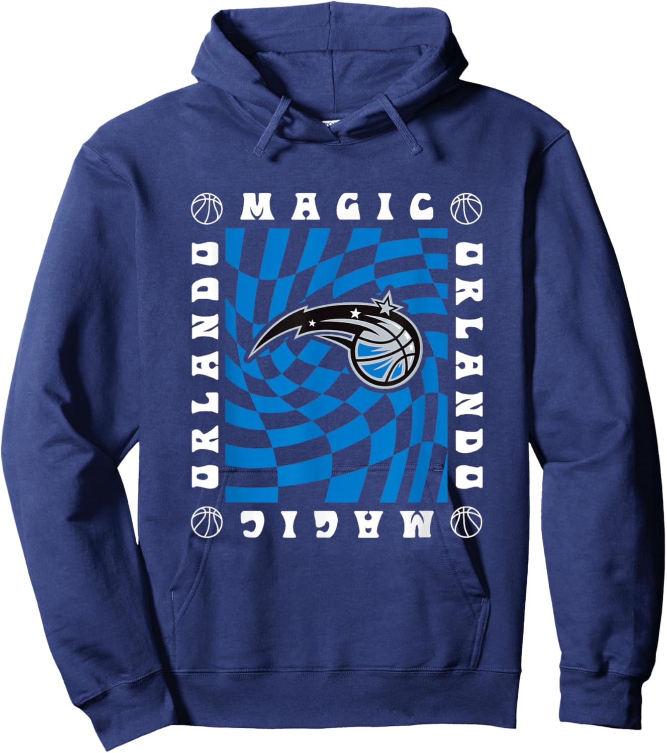 NBA Orlando Magic Retro Checkerboard Wave Hoodie - Hoodie | Navy