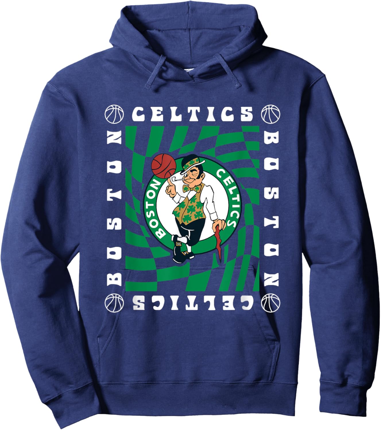 NBA Boston Celtics Retro Checkerboard Wave Hoodie - Hoodie | Navy