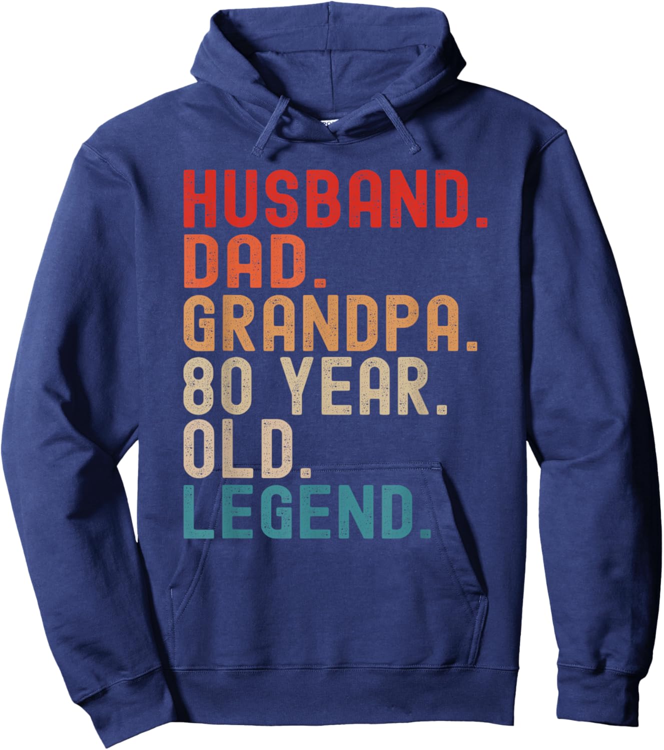 Vintage 80th Birthday Gifts For Husband Dad Grandpa 80 Year Hoodie - Hoodie | Navy