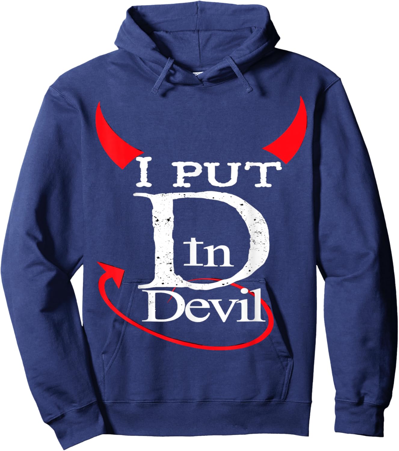 I Put D In Devil Funny Halloween Matching Couple Costume Hoodie - Hoodie | Navy
