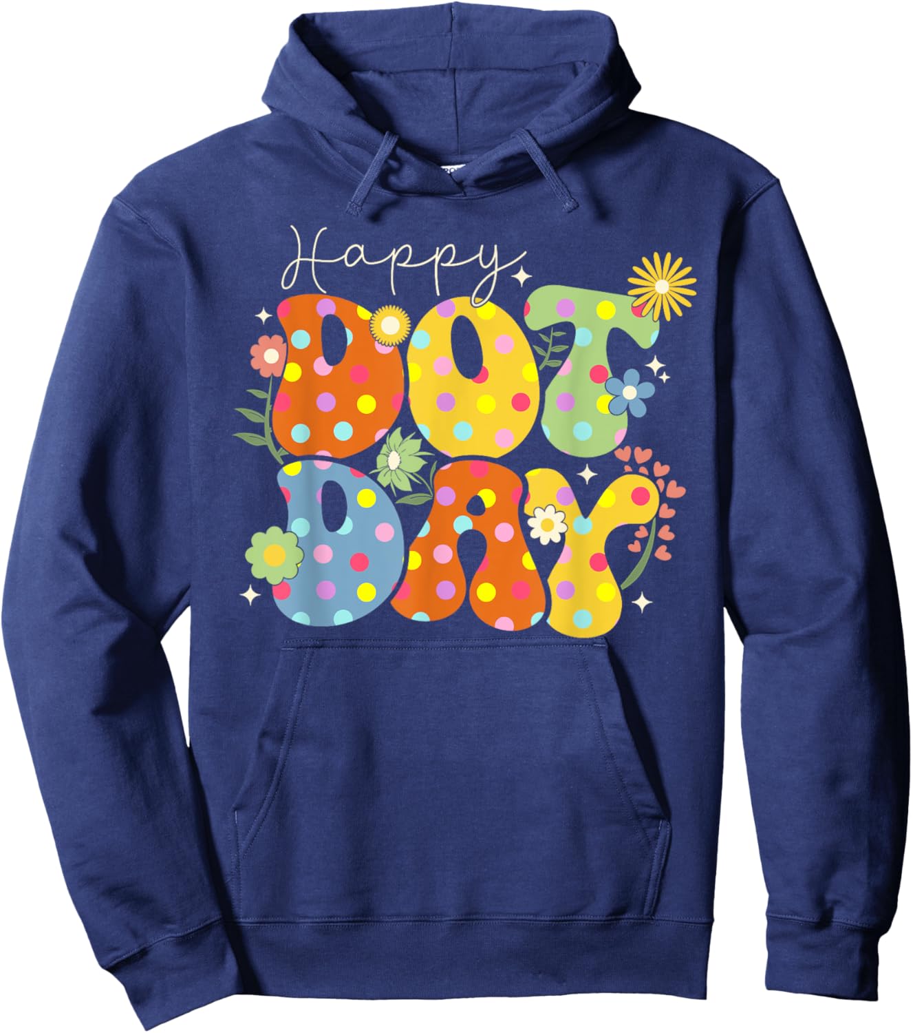 Happy Dot Day Colorful Cute Polka Dot Boy Girl Kids Toddlers Hoodie - Hoodie | Navy