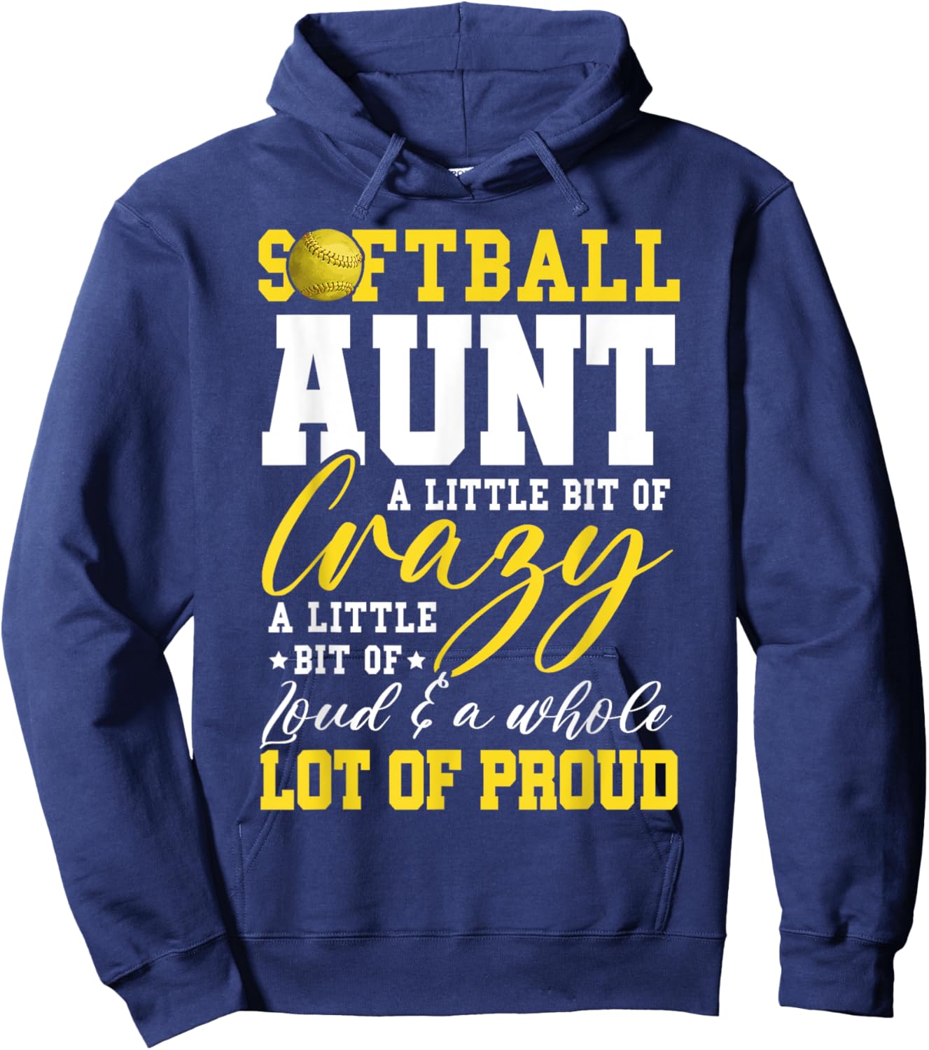 Softball Aunt Proud Aunt Of A Softball Player Aunt Hoodie - Hoodie | Navy