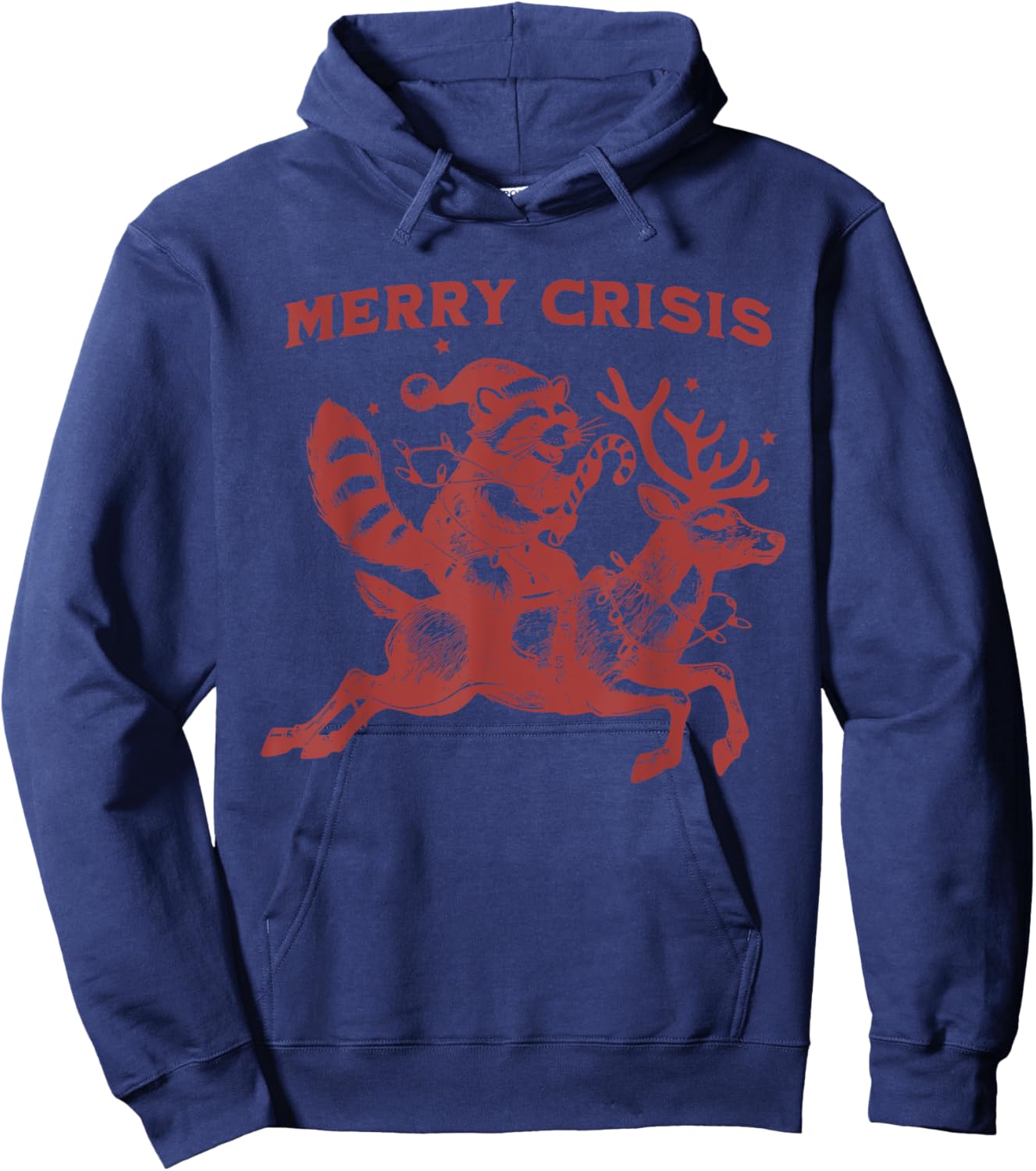 Merry Crisis Funny Xmas Christmas Hoodie - Hoodie | Navy