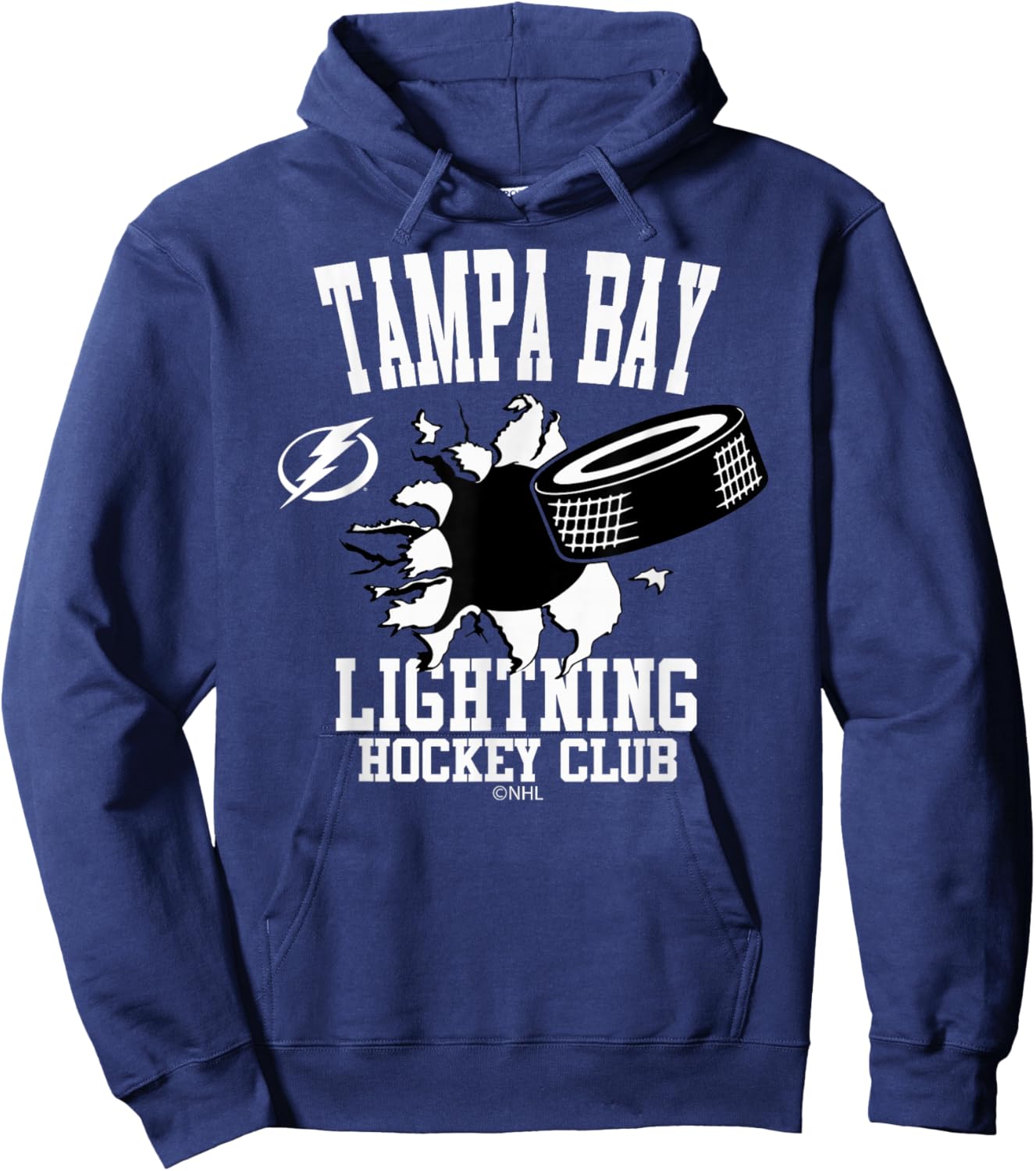 Tampa Bay Lightning Puck Burst Royal Officially Licensed Hoodie - Hoodie | Navy