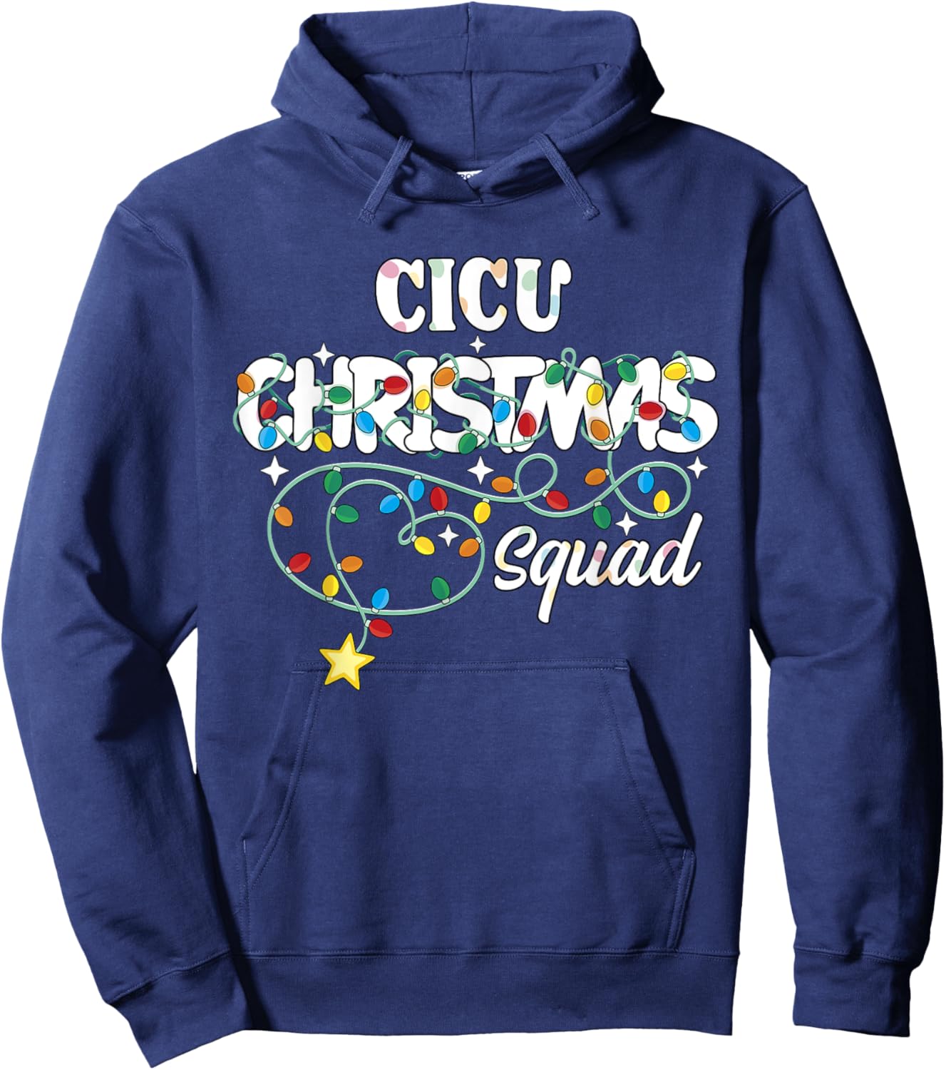 CICU Christmas Squad CNA NP Cardiac ICU Nurse Techs Hoodie - Hoodie | Navy