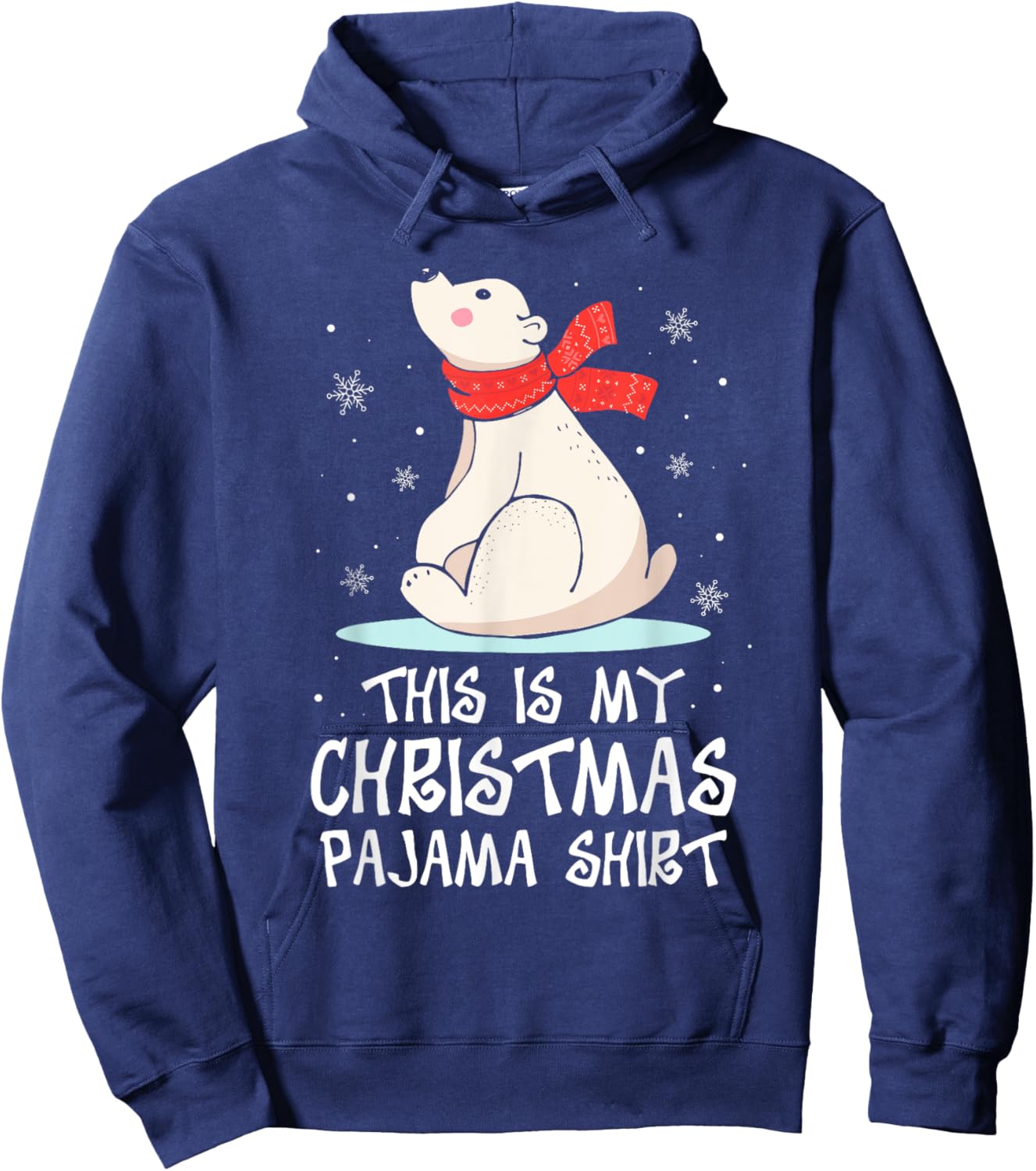 This is My Christmas Pajama Shirt Polar Bear Funny Xmas Kid Hoodie - Hoodie | Navy