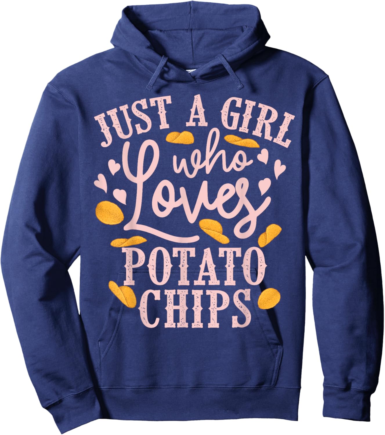 Funny Potato Chips Design Girls Kids Bag Of Chips Hoodie - Hoodie | Navy