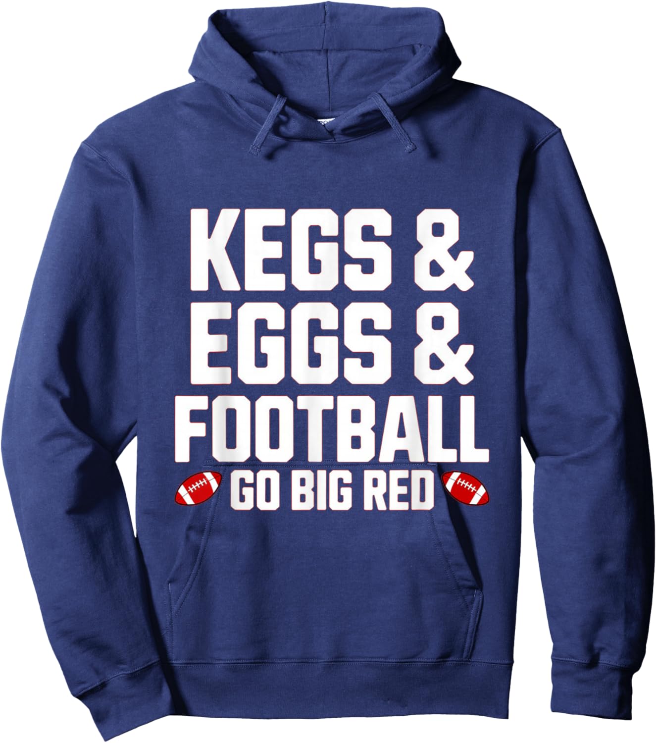 Kegs, Eggs & Football Let's Go Funny Red Hoodie - Hoodie | Navy