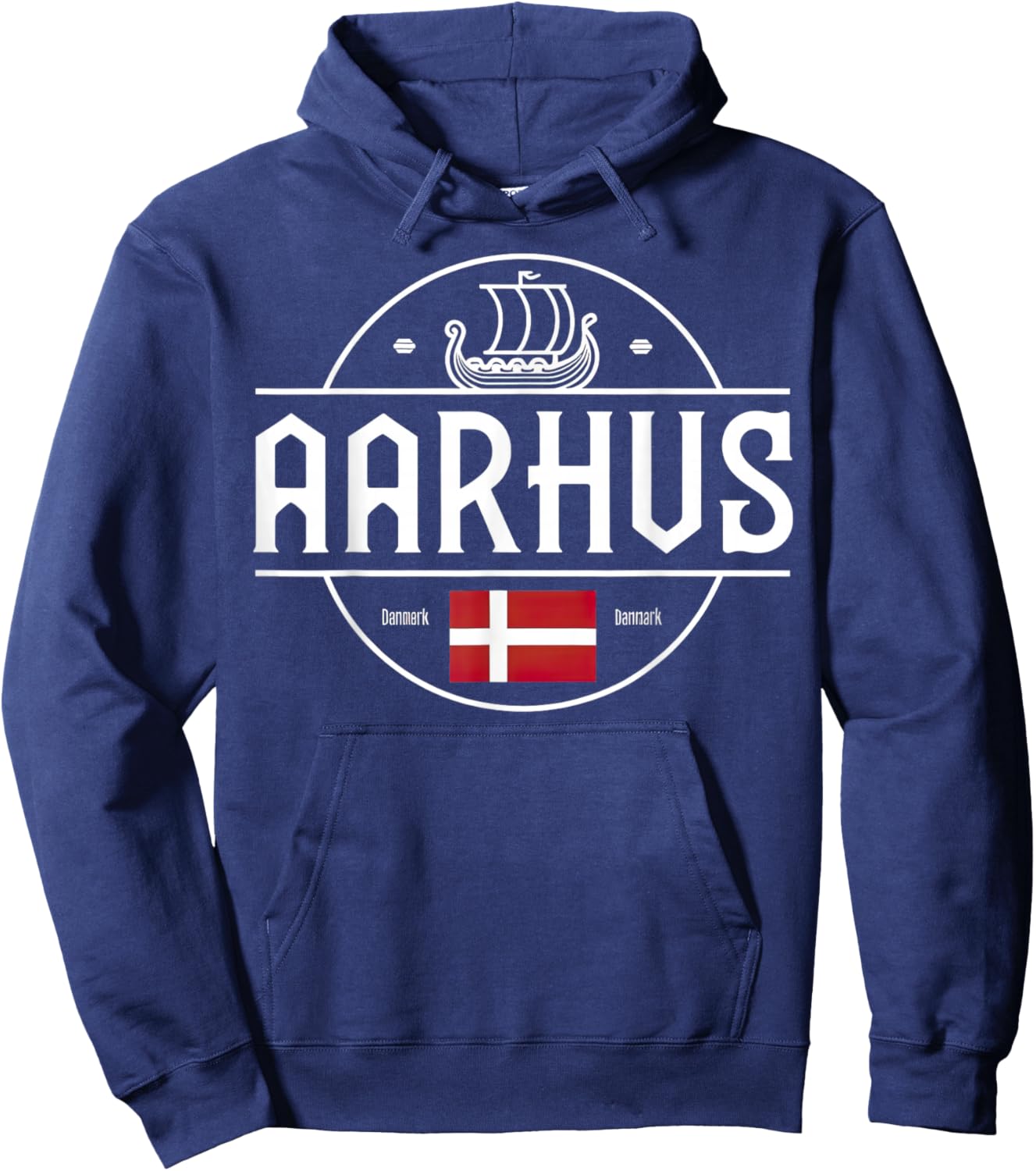Aarhus Denmark Danmark City Viking Flag Pride Hoodie - Hoodie | Navy