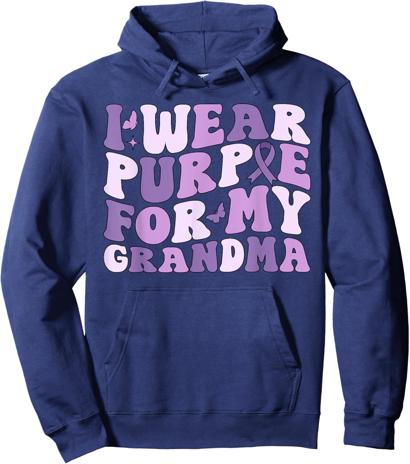 I Wear Purple For My Grandma Pancreatic Cancer Awareness Hoodie - Hoodie | Navy
