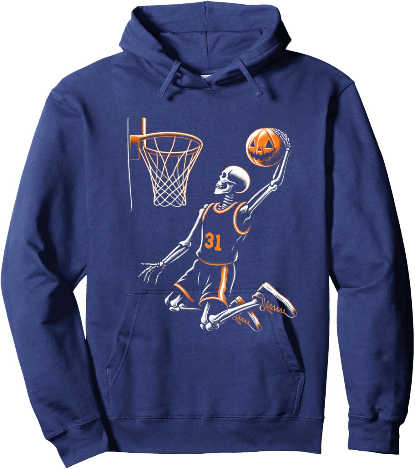 Skeleton Basketball Player Spooky For Halloween Hoodie - Hoodie | Navy