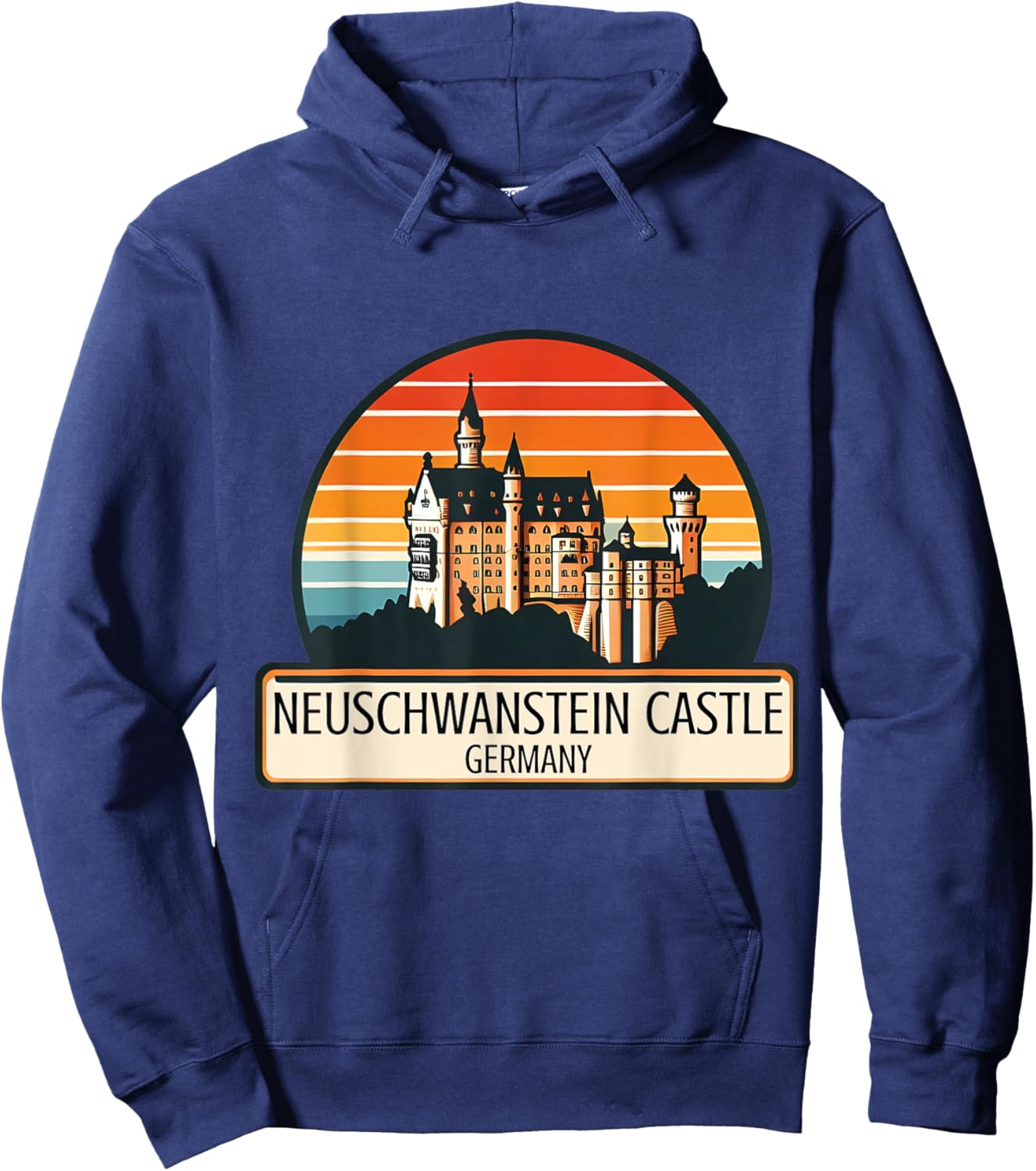 Neuschwanstein Castle Bavaria Germany Souvenir Memorabilia Hoodie - Hoodie | Navy
