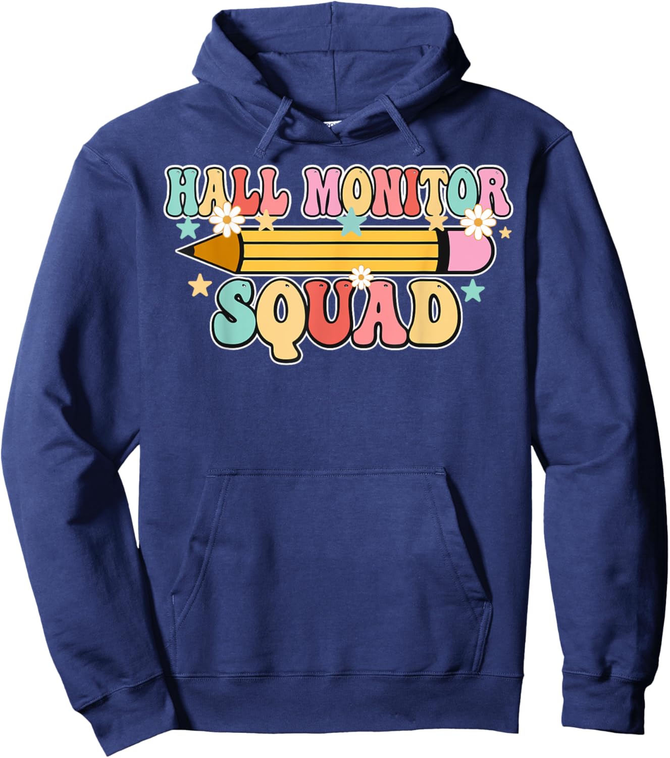 School Hall Monitor Squad Cool Retro Back to School Team Hoodie - Hoodie | Navy