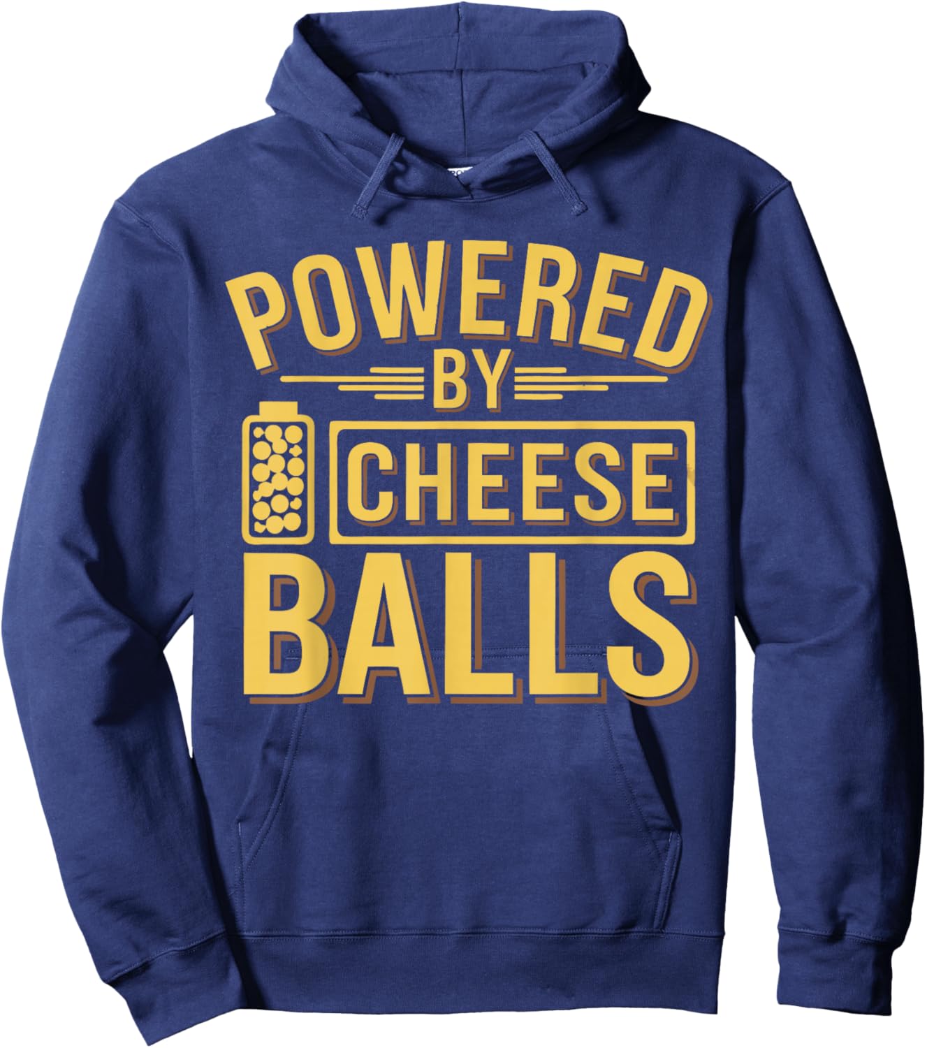 Cheese Ball Lover Powered By Cheese Balls Hoodie - Hoodie | Navy