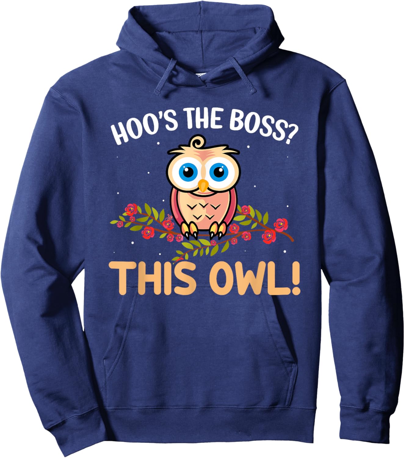 Hoos the Boss This Owl - Funny Owl Lover Hoodie - Hoodie | Navy