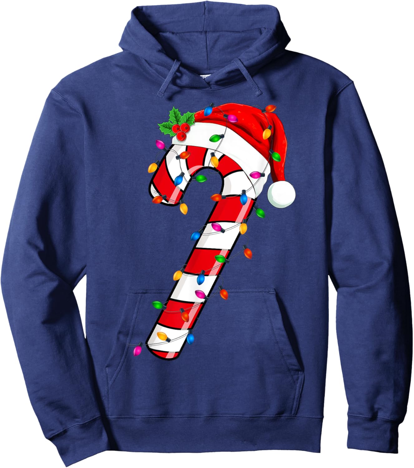 Christmas Candy Cane Santa Xmas Kids Toddler Youth Women Men Hoodie - Hoodie | Navy