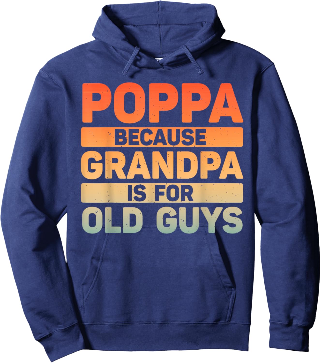 Poppa Design For Grandpa From Grandkids Father's Day Poppa Hoodie - Hoodie | Navy