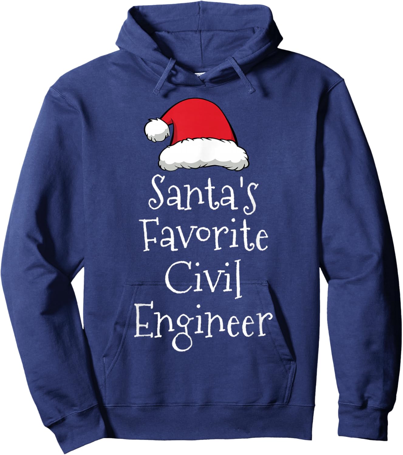 Santas Favorite Civil Engineer - Christmas Funny Gift Pajama Hoodie - Hoodie | Navy