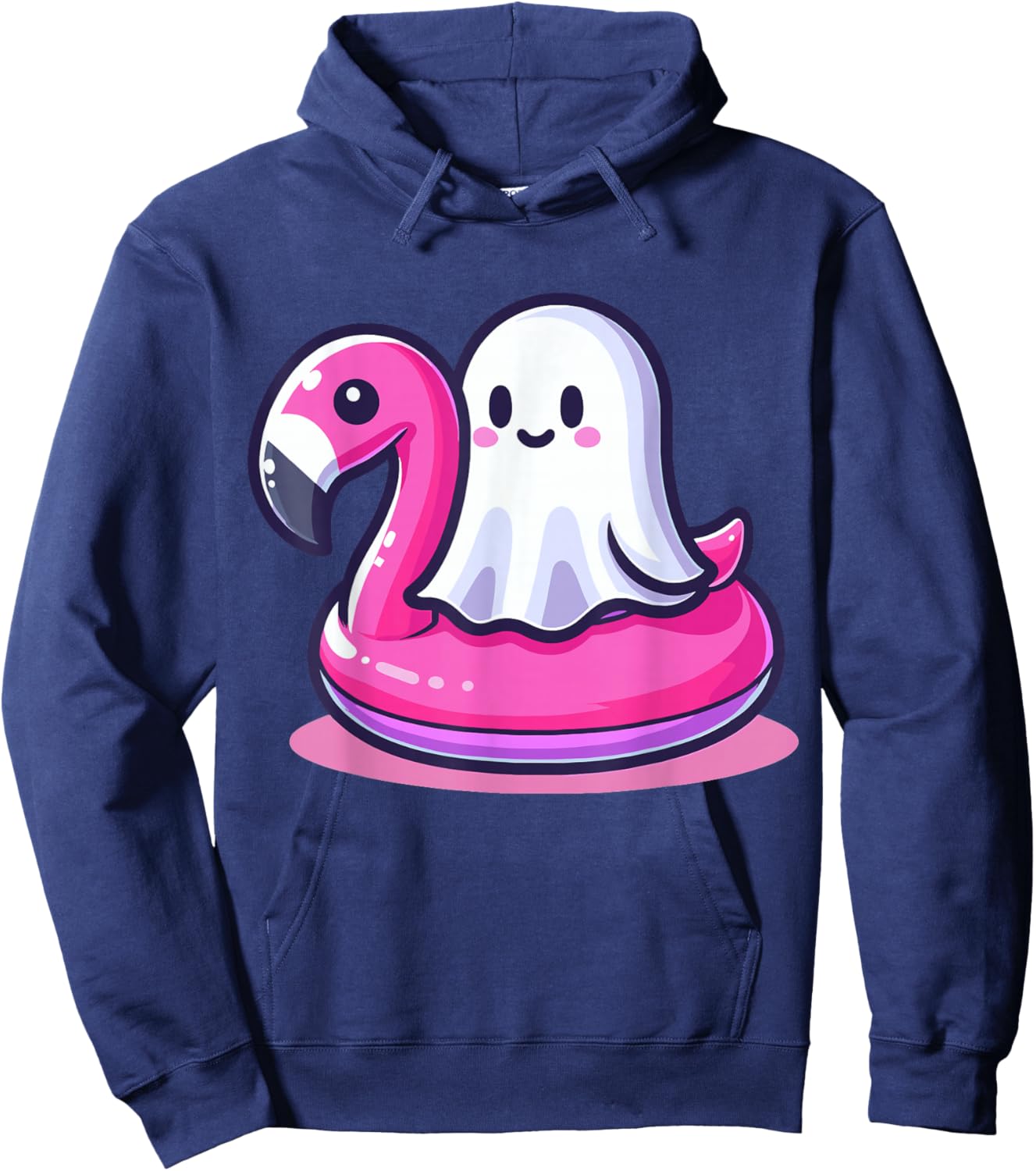 Ghost and Flamingo Halloween Hoodie - Hoodie | Navy