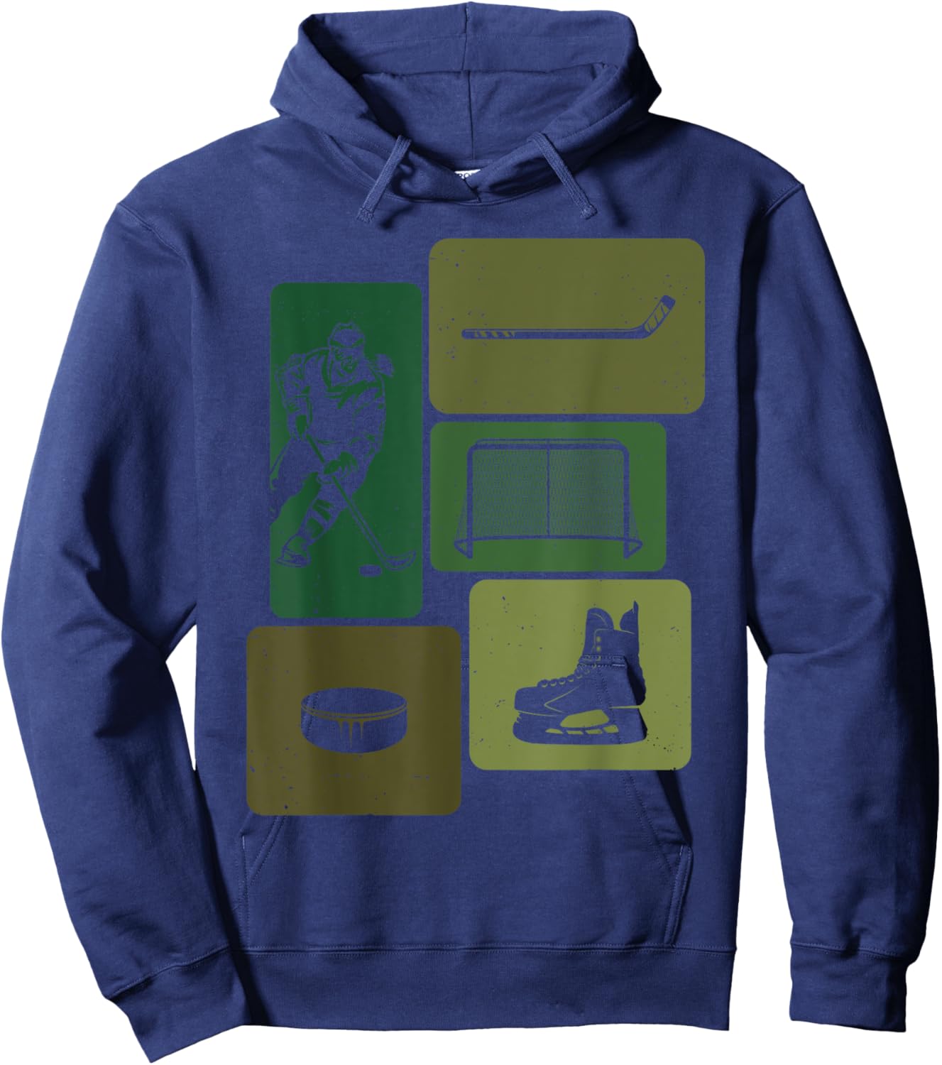 Funny Ice Hockey Puck Stick Winter Game Ice Hockey Player Hoodie - Hoodie | Navy