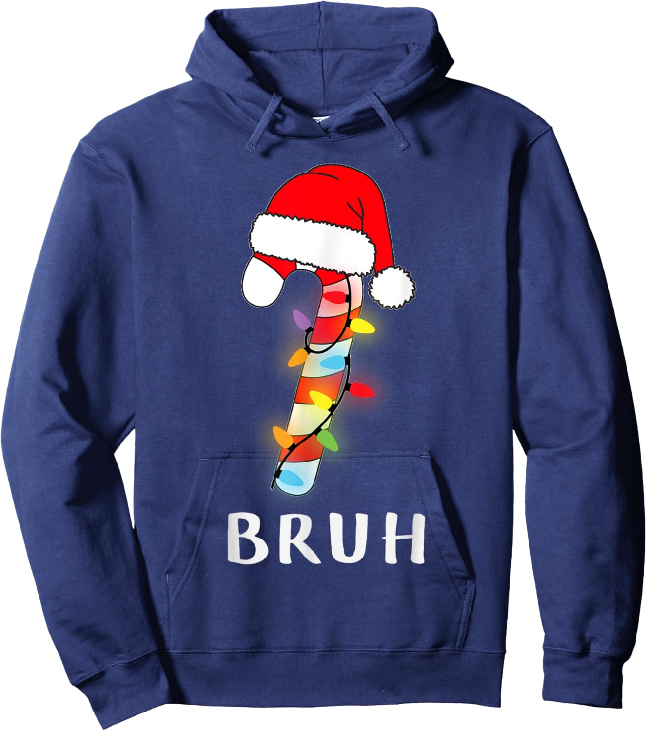Christmas Candy Cane Crew Bruh, Boy Girl Hoodie - Hoodie | Navy
