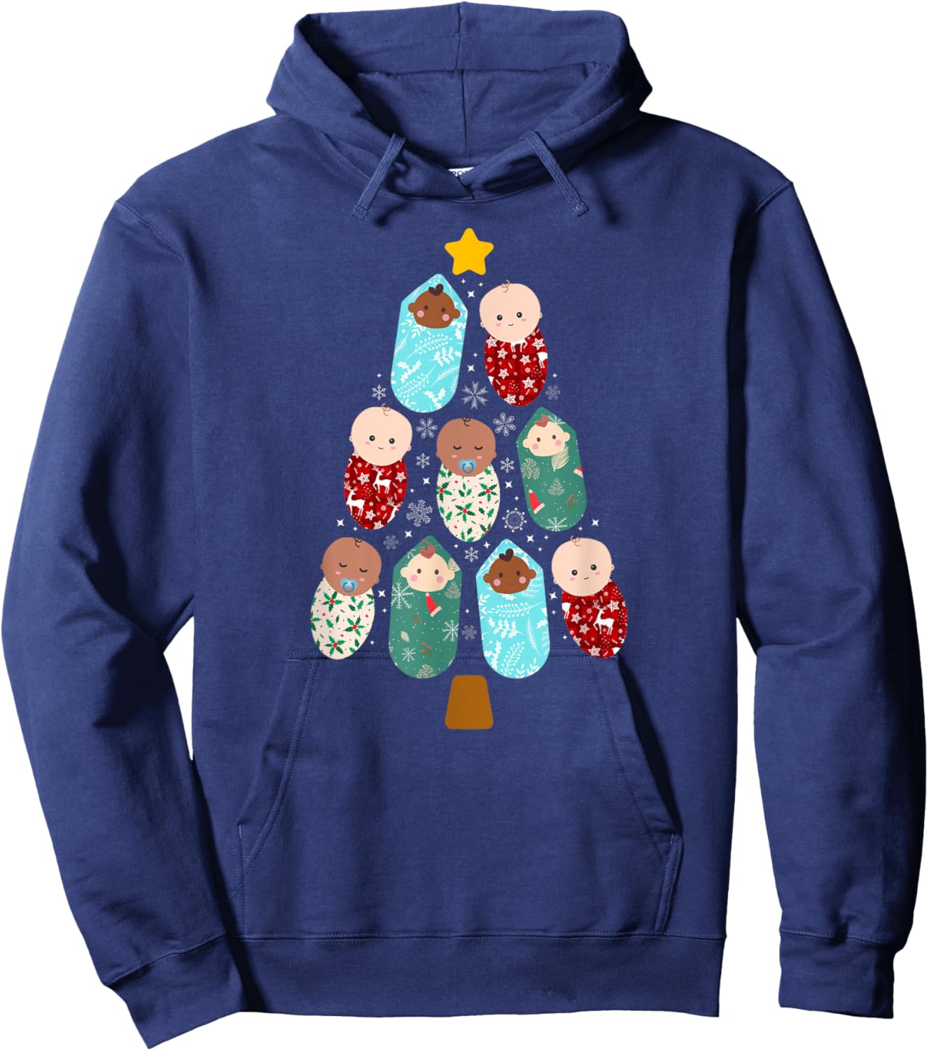 L&D Nurse Christmas Tree Labor And Delivery Nurse Xmas Party Hoodie - Hoodie | Navy