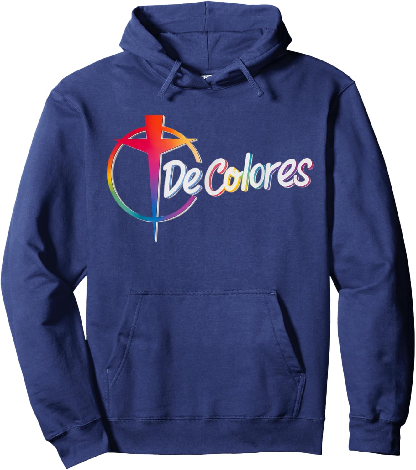 DeColores Cursillo Rainbow Rooster Catholic Hoodie - Hoodie | Navy