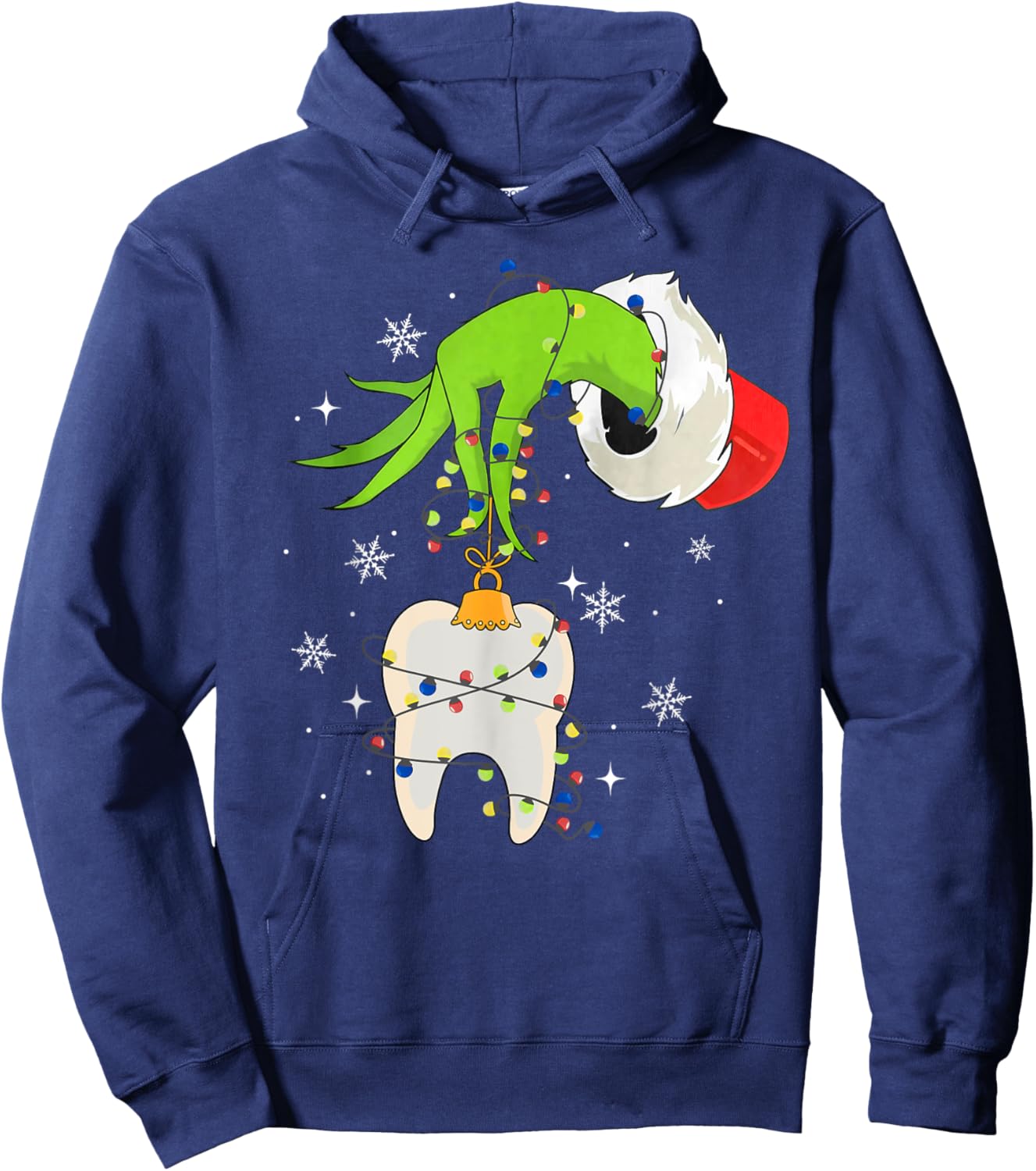 Tooth Dentist Dental Assistant Teeth Christmas Xmas Pajamas Hoodie - Hoodie | Navy