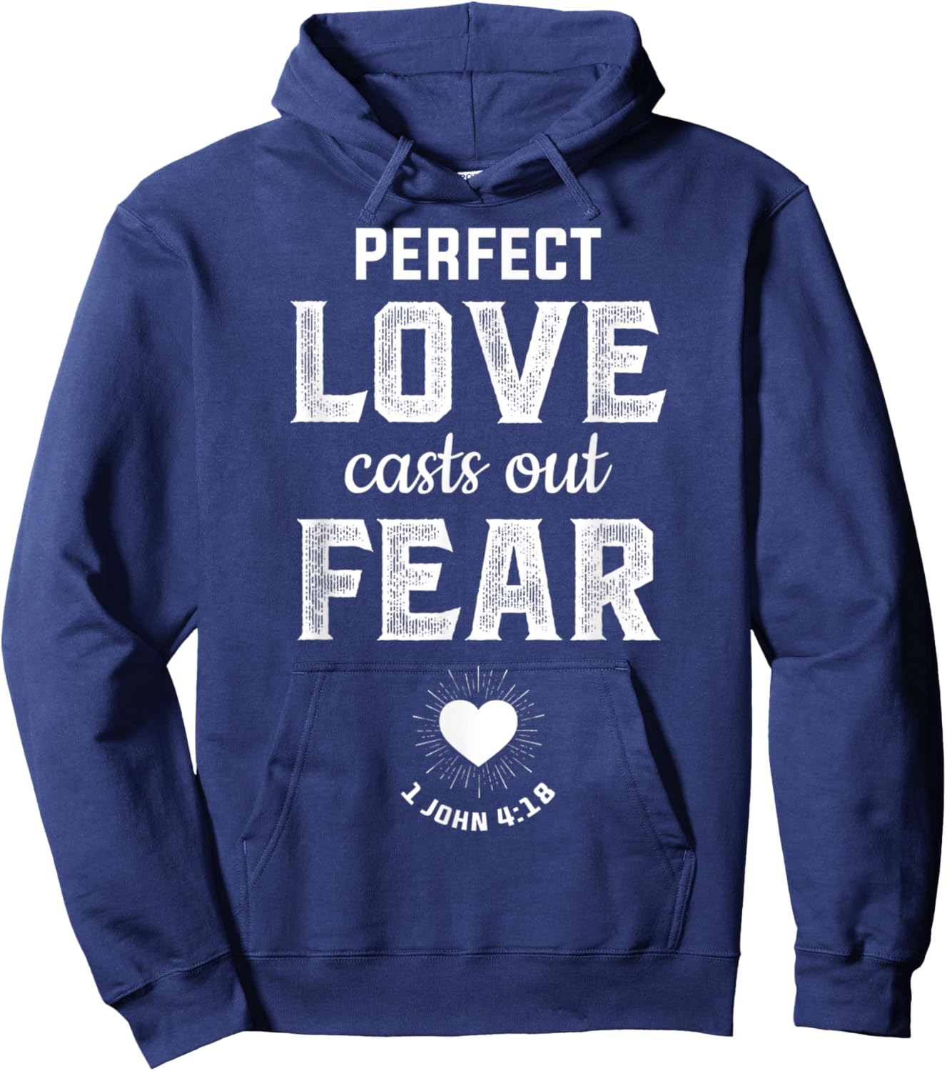 Vintage Perfect Love Casts Out Fear Christian Bible Quote Hoodie - Hoodie | Navy
