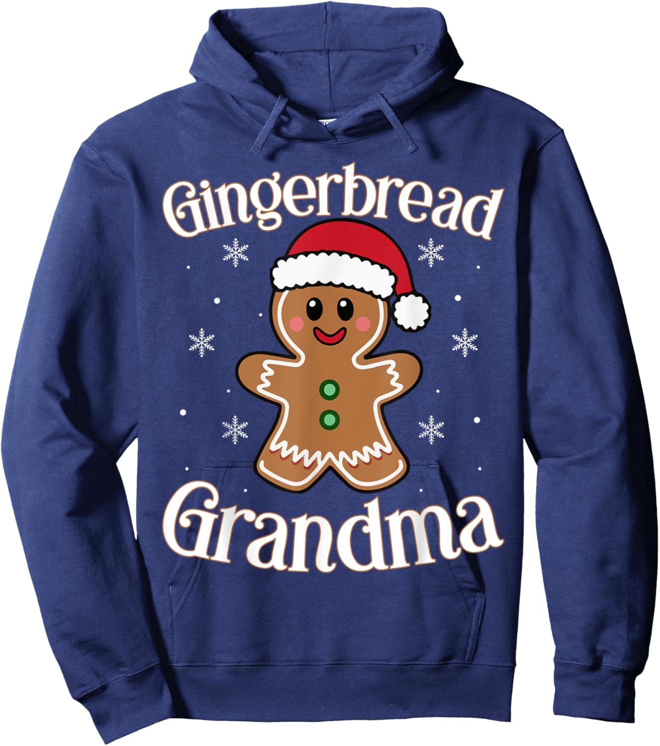 Gingerbread Grandma Christmas Holiday Cheer Festive Design Hoodie - Hoodie | Navy