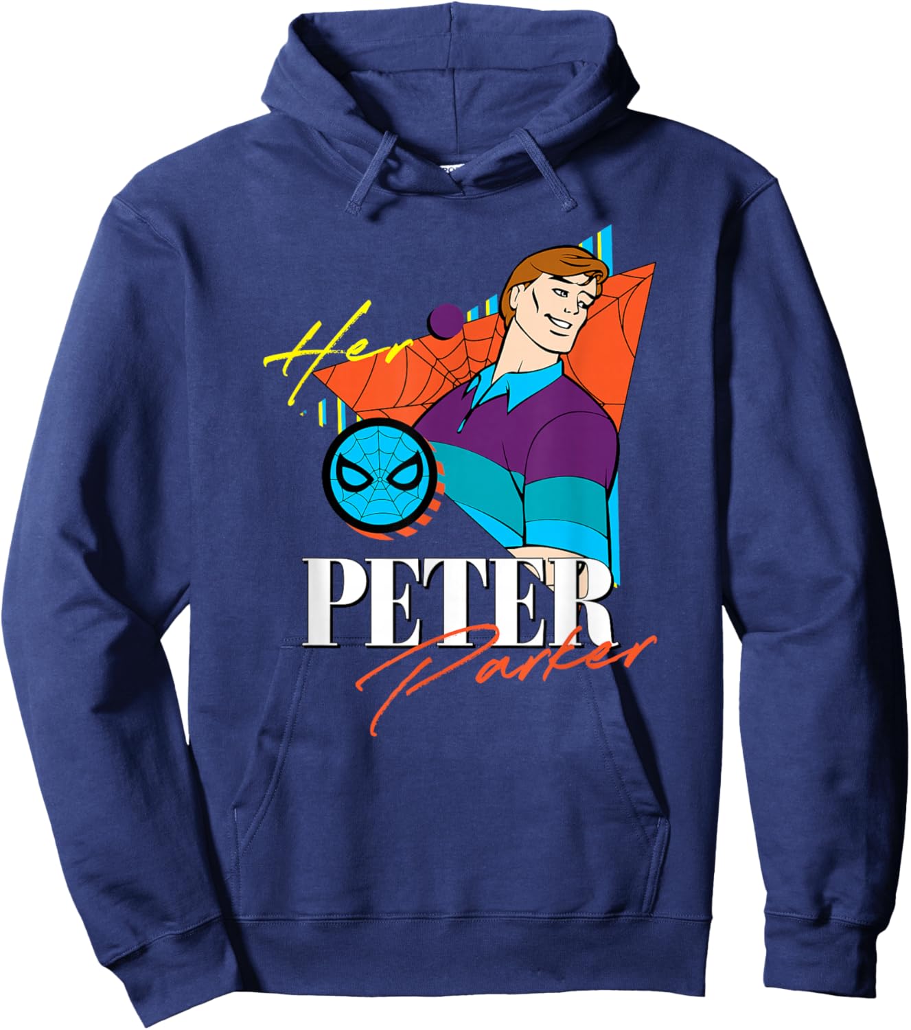 Marvel Spider-Man Retro Couples Matching Her Peter Parker Hoodie - Hoodie | Navy