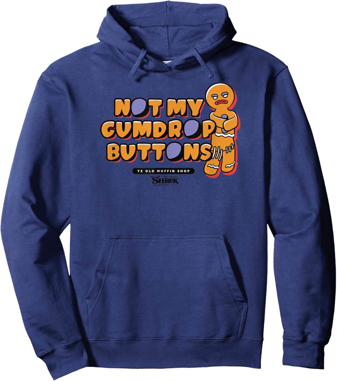 Shrek Gingy Not My Gumdrop Buttons Hoodie - Hoodie | Navy