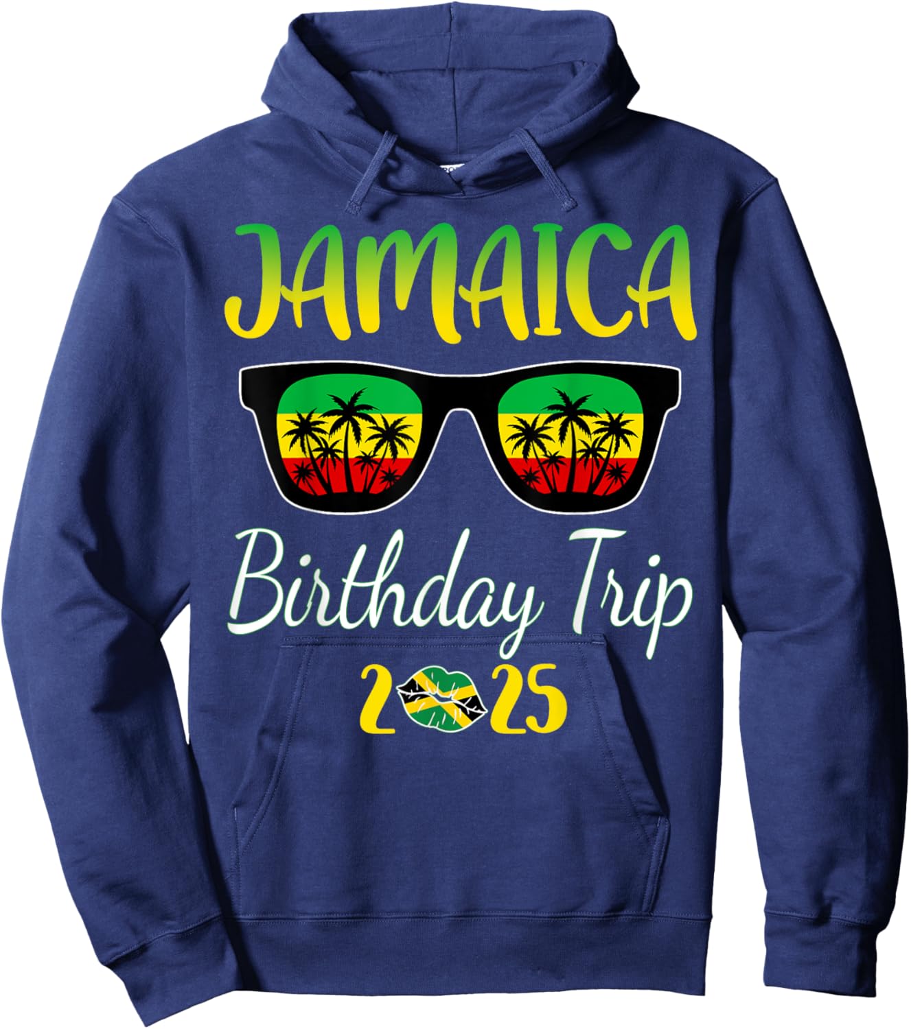 Jamaica Birthday Trip 2025 Funny Family Matching Hoodie - Hoodie | Navy