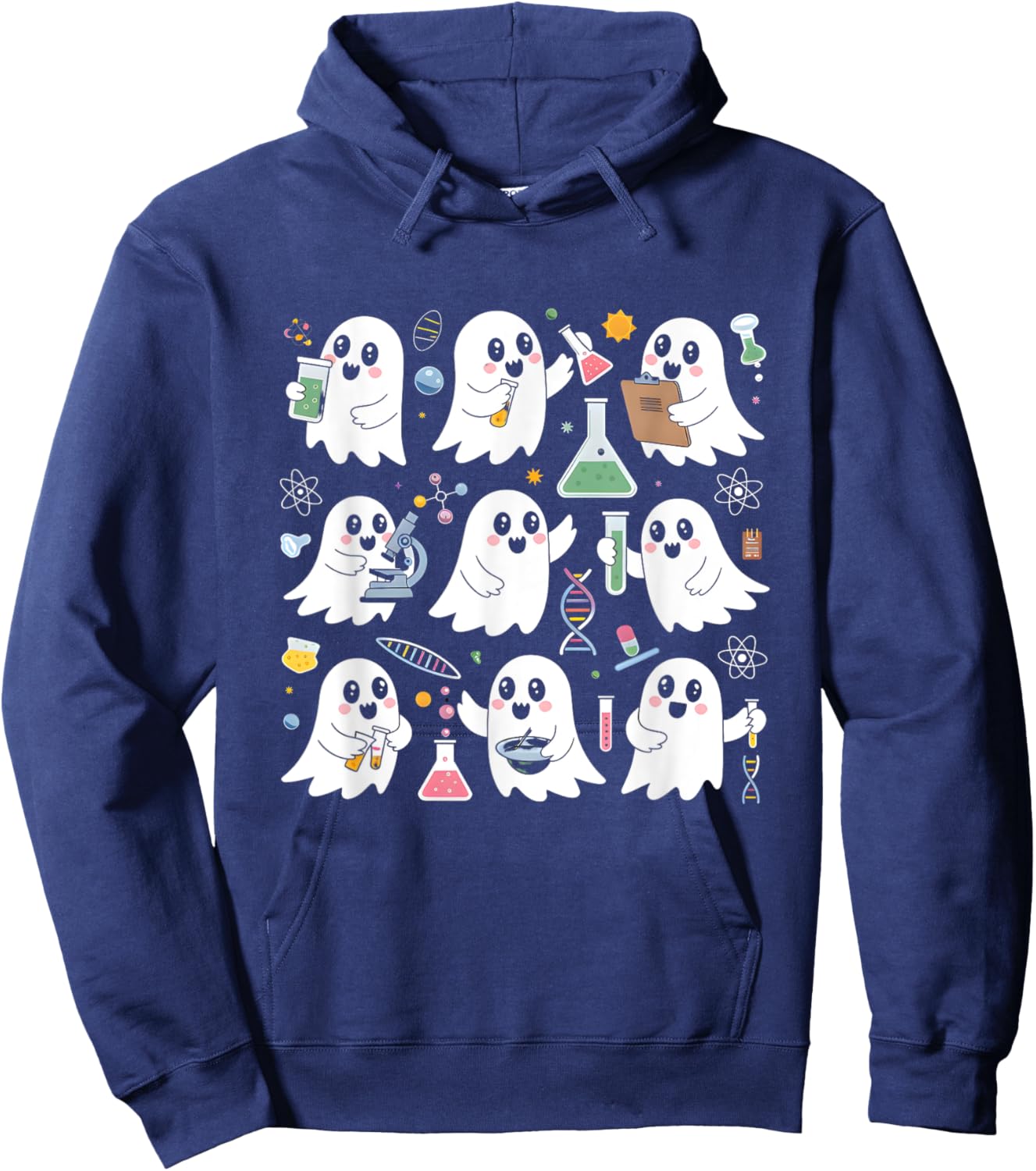 Ghost Science Teacher Chemistry Laboratory Halloween Costume Hoodie - Hoodie | Navy