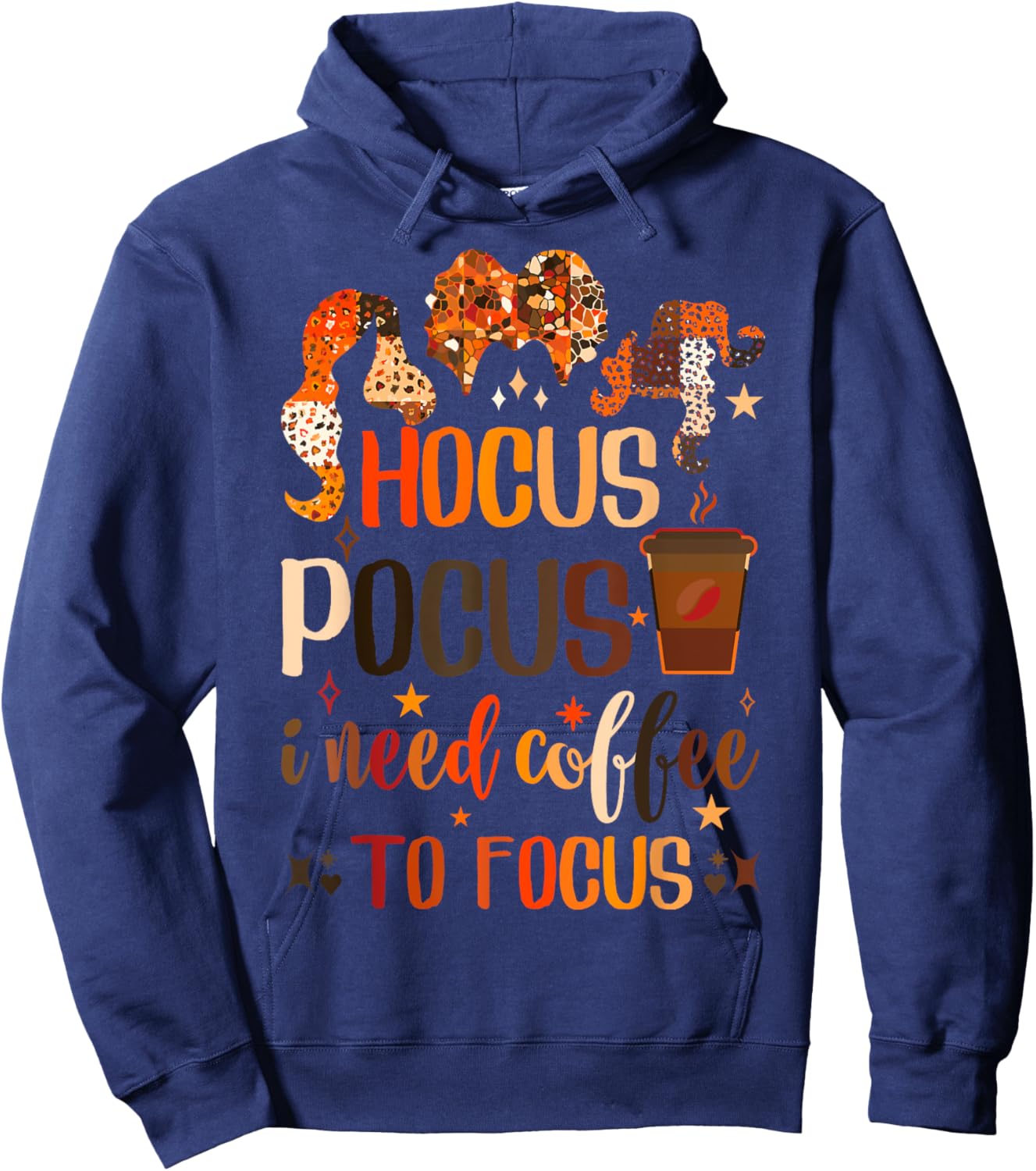 Hocus Pocus I Need Coffee To Focus Hoodie - Hoodie | Navy