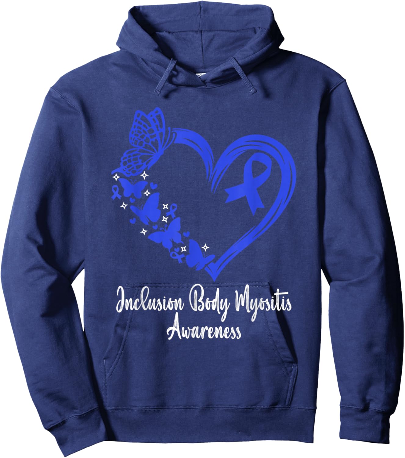 Inclusion Body Myositis Awareness Heart Hoodie - Hoodie | Navy