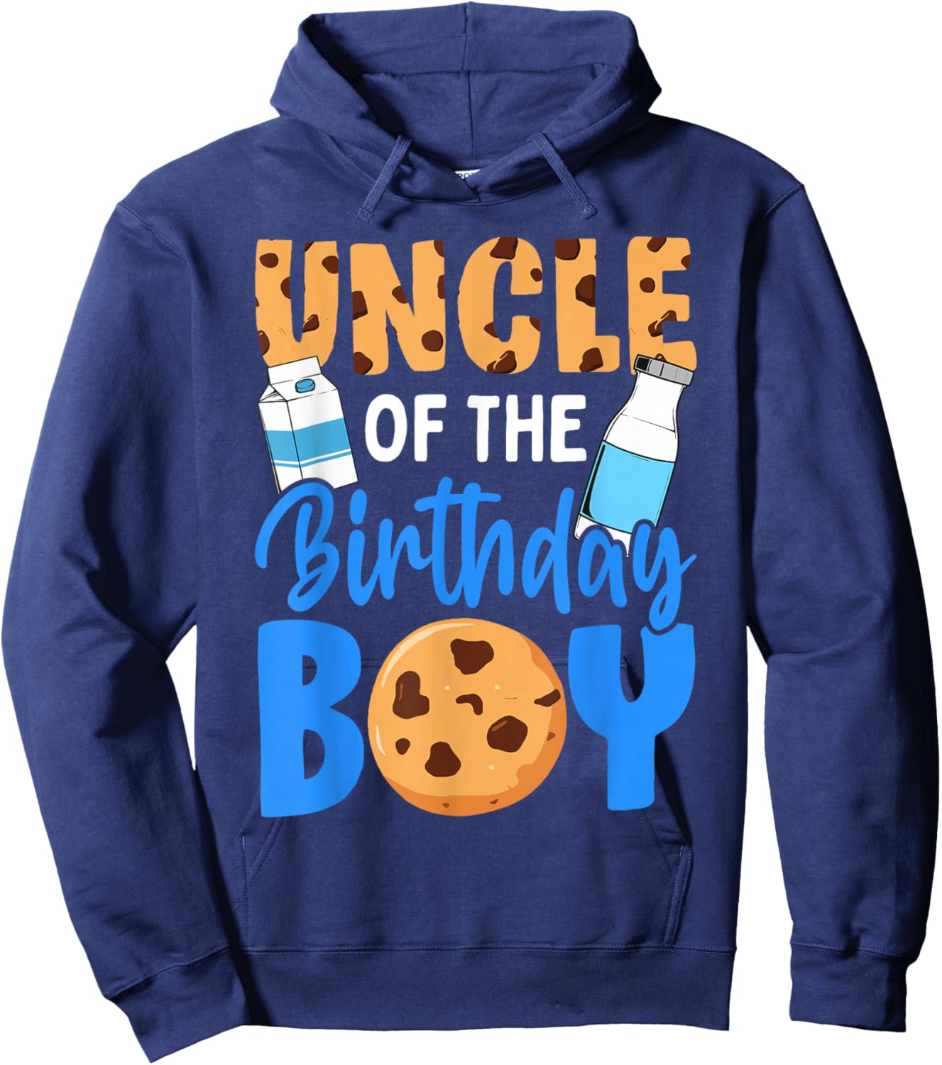 Uncle of the birthday boy Milk and Cookies 1st birthday Hoodie - Hoodie | Navy