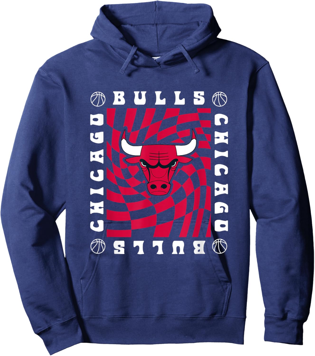 NBA Chicago Bulls Retro Checkerboard Wave Hoodie - Hoodie | Navy