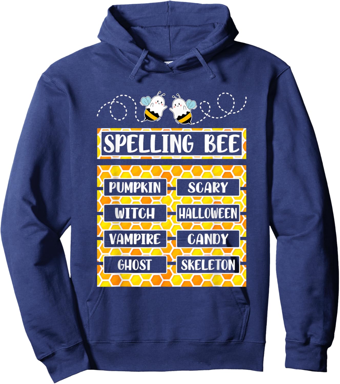 Funny Spelling Bee Pun Halloween Costumes For Teachers Hoodie - Hoodie | Navy