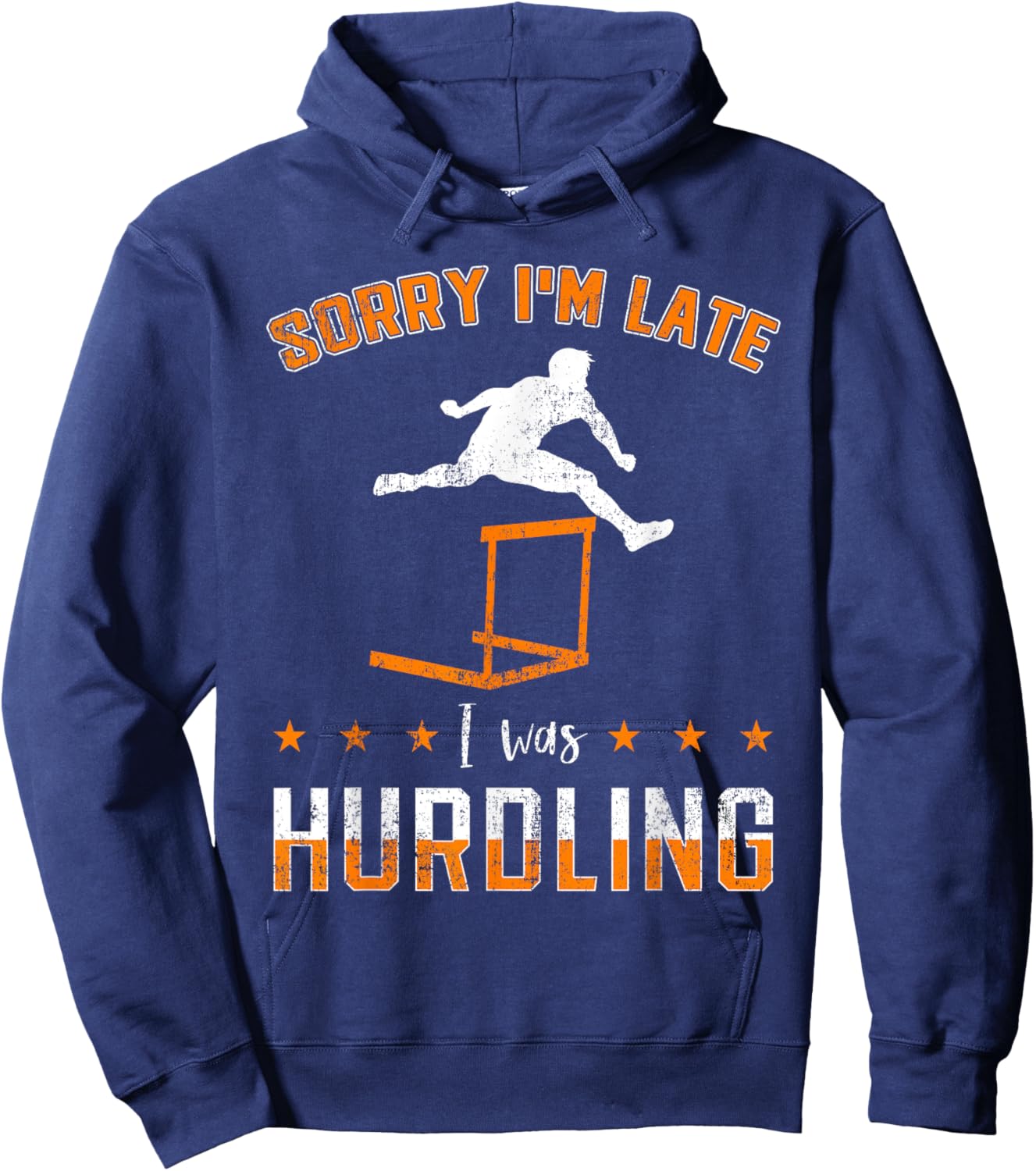 Hurdles Track And Field Hurdling Sport Athlete Jumper Racer Hoodie - Hoodie | Navy