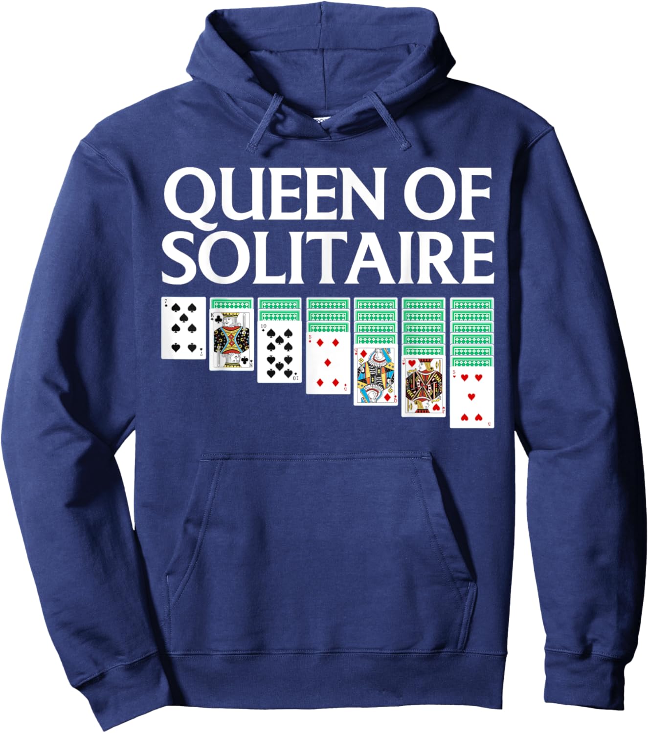 Cool Solitaire Art Girl Solitaire Player Solitaire Hoodie - Hoodie | Navy