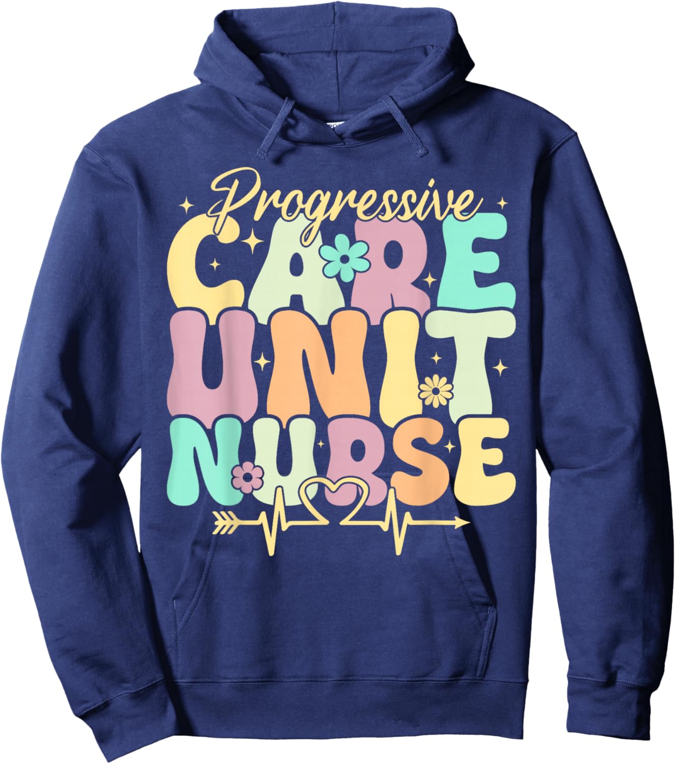 Progressive Care Unit Nurse PCU Nursing Appreciation Groovy Hoodie - Hoodie | Navy