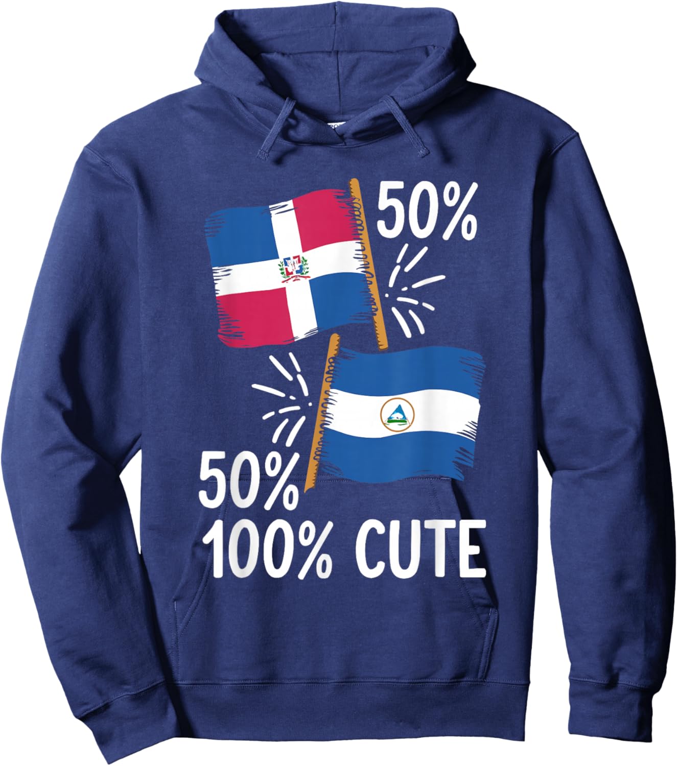 Half Dominican Half Nicaraguan Dominican Republic Nicaragua Hoodie - Hoodie | Navy